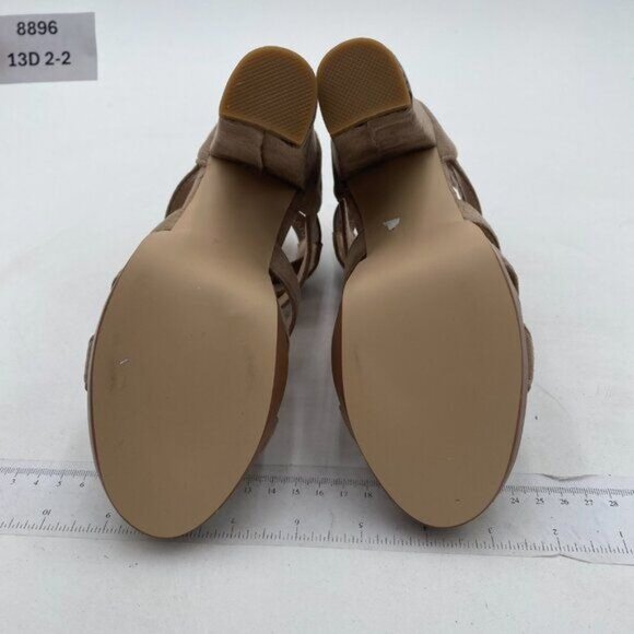 FSJ Grey Chunky High Heel Sandals Open Toe T-Strap Cutout Dress Party Prom Shoes - Picture 7 of 8